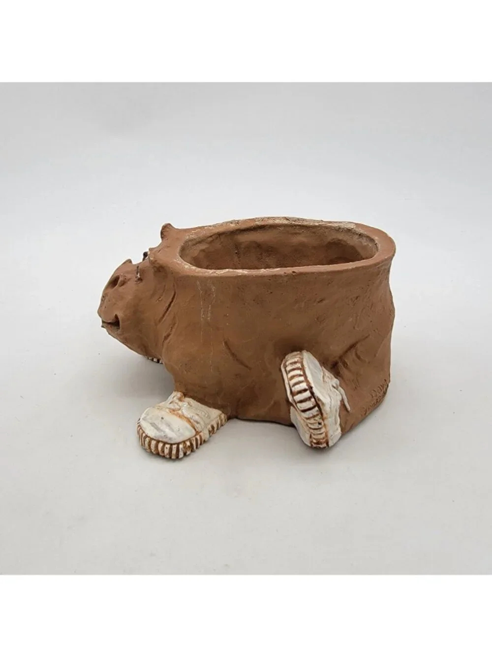 Vintage 1973 Dave Grossman Art Pottery Hippo Planter - Picture 2 of 9